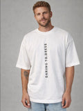 Camiseta oversized Vistaraw BOX Suedine offwhite, estilo casual, com tecido suave e corte amplo.