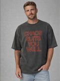 Camiseta oversized Vistaraw BOX Suedine em tom grafite, tecido confortável e estilo casual para looks modernos.